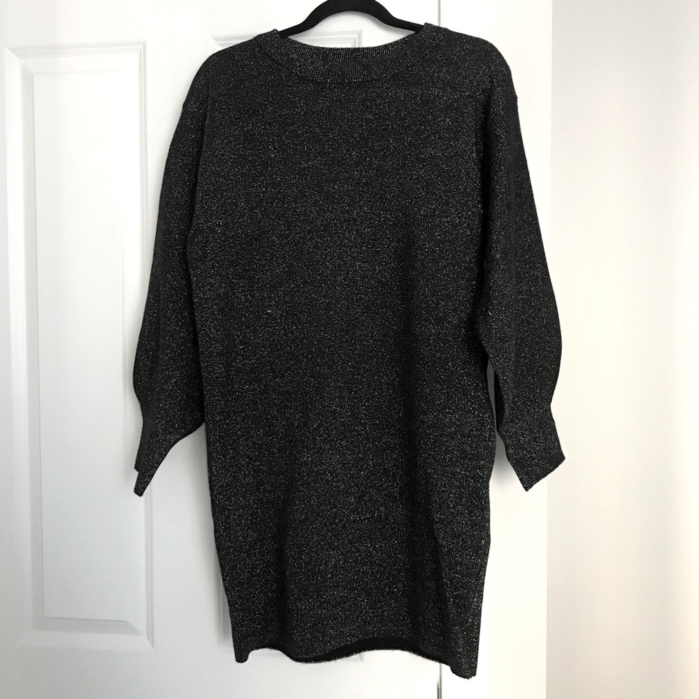 H&M Black Long Sleeve Sweater Dress with Gold
